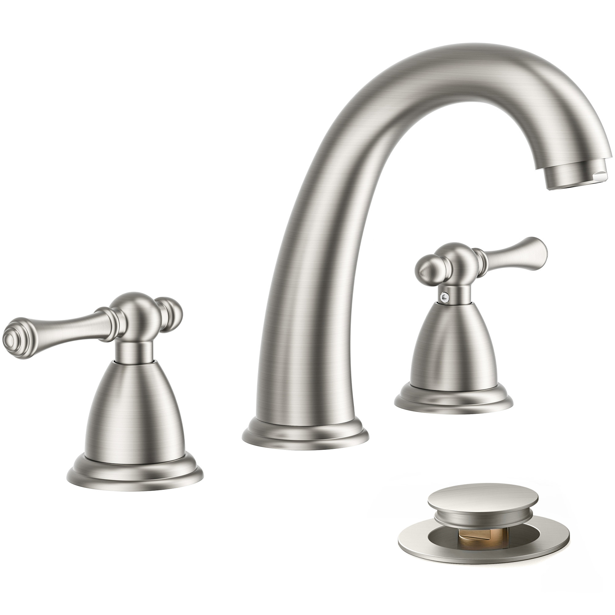VEUUI Bathroom Sink Faucet 8 Inch, Bathroom Faucet 3 Hole With Pop Up ...