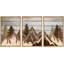 Western Wood Effect Landscape, panneau de bois, chaîne de montagnes, impression encadrée sur toile, 3 pièces-91260177-119460520