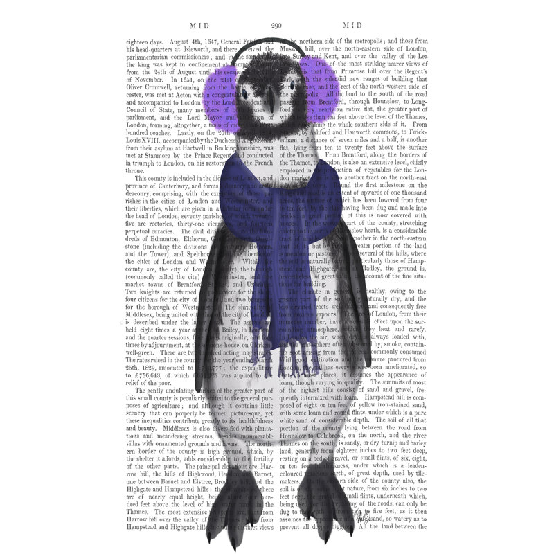 Penguin Ear Muffs Book Print 1 Piece Wrapped Canvas Wall Art, 46cm H x 30cm W