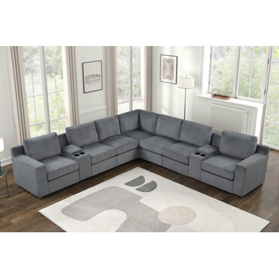 Holte Corduroy 9-Pc Modern Sectional