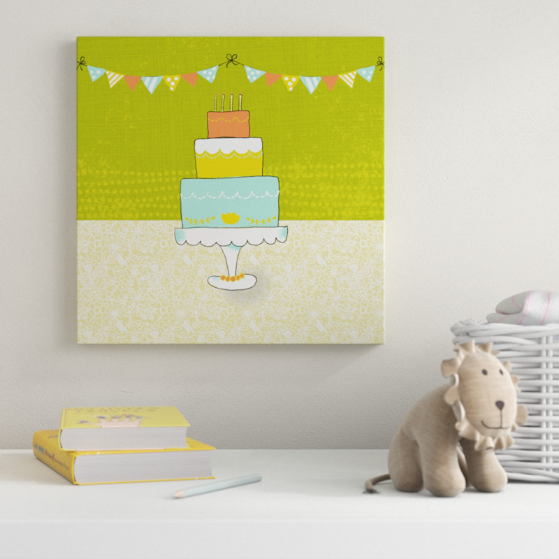 « rétro birthday ii », art sur toile, H 14 po x l 14 po x P 2 po