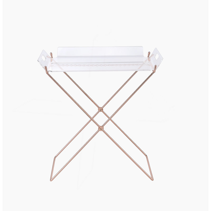 Table-plateau en acrylique et cuivre transparent Cercie