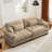 Large Size Modern Two-Seater Sofa With Bolstered Armrests,Velvet 2-Seater Sofa With Waist Pillows And Throw Pillows , Suitable For Living Room , Loft, Working Spaces , Hallway And Bedroom,Camel-1057717059