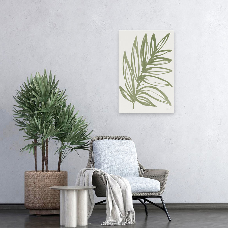 Nature in Sage I Contemporary White Botanical Green, H 24 po x l 16 po