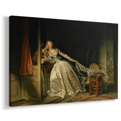 Le baiser volé (Le Baiser à la dérobée) - Jean-Honoré Fragonard - Toile tendue avec châssis-c. 1787-1788