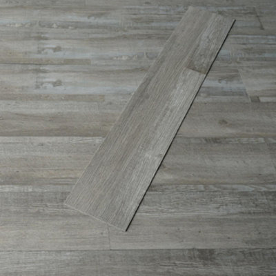 BW054-36P 36 In. X 6 In. Self Adhesive PVC Vinyl Plank Flooring, Grey Oak
