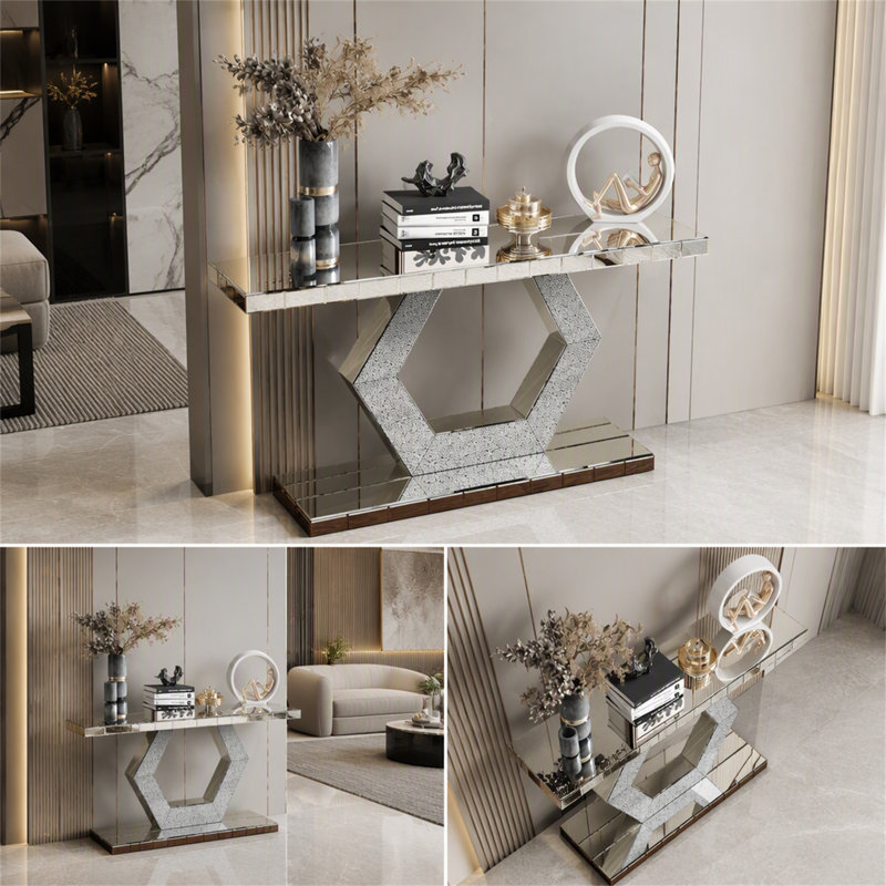 Miroir d'entrée hexagonal en cristal Sparkling