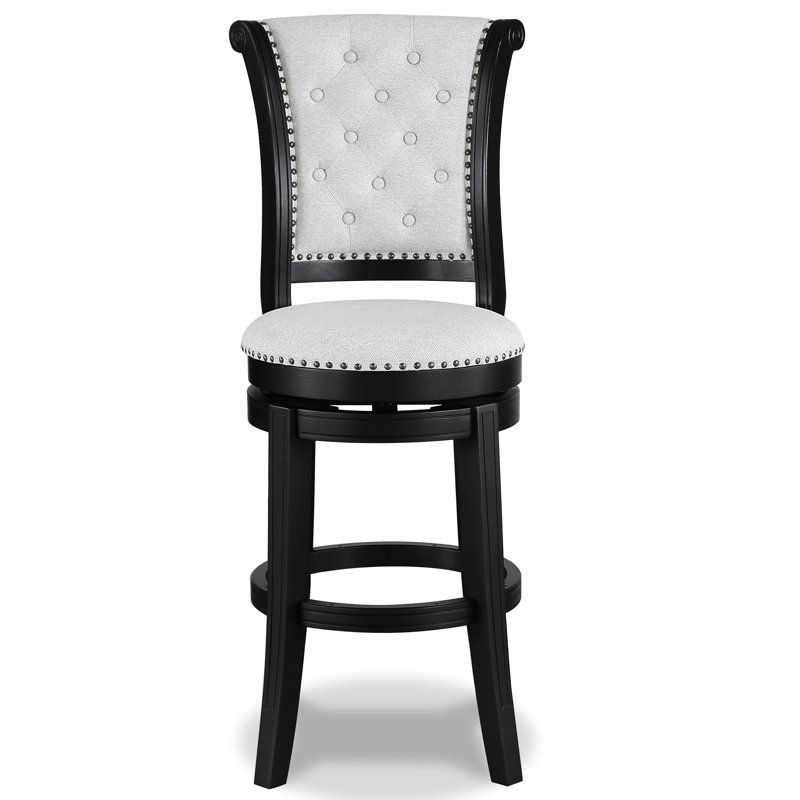 Chaises pivotantes à hauteur de comptoir 2 pièces, sièges rembourrés et tabourets de style contemporain pour la cuisine avec revêtement