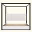 Lit plateforme à baldaquin avec tête de lit et structure en métal Upholstery-2055258153