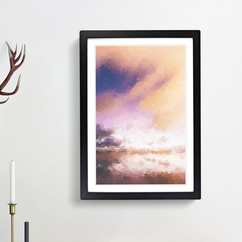 Clouds Above in Abstract - Picture Frame Graphic Art Print, 48cm H x 36cm W x 2cm D, Black Framed