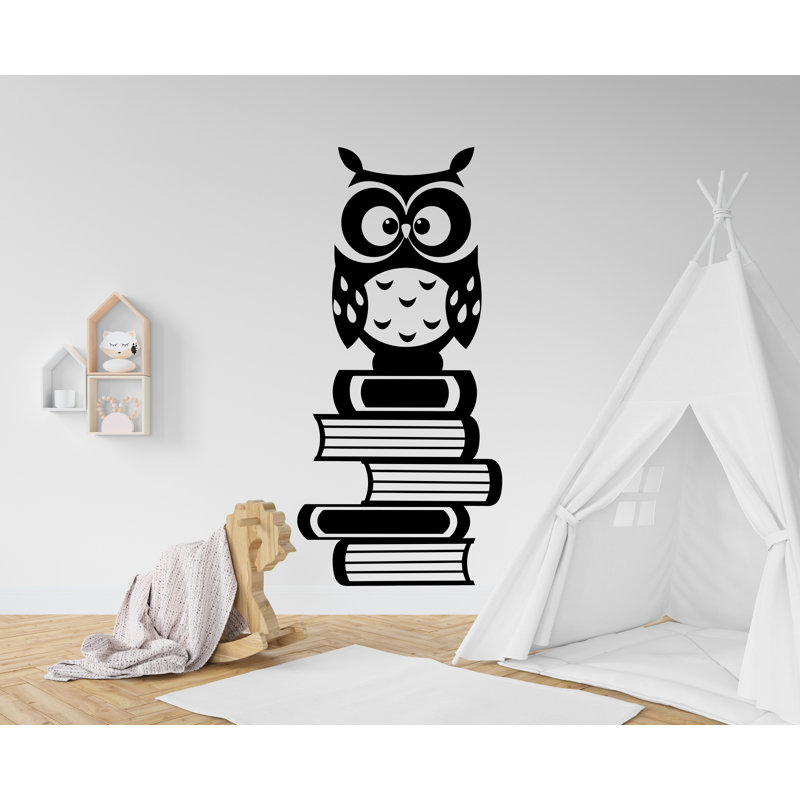 Adhésif décoratif hibou sur arbre, art mural, autocollant, autocollants pour oiseaux, hibou, H 55 po x l 26 po, Noir mat