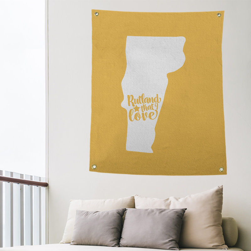 Tapisserie murale rutland vermont love, H 80 po x l 59 po, Jaune