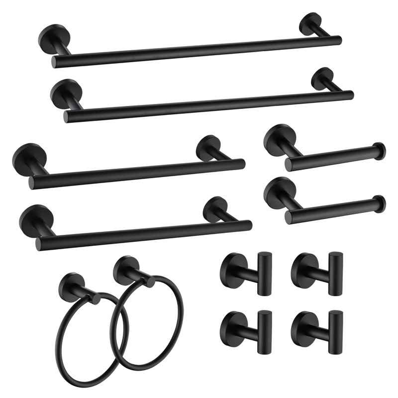 12 - Piece Bathroom Hardware Set, Matte Black