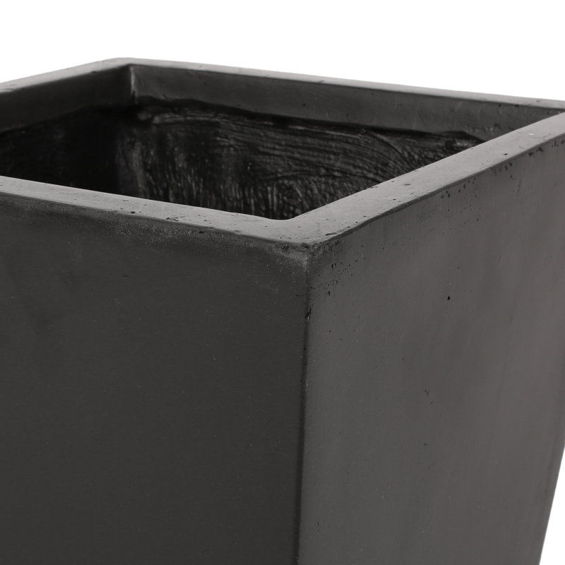 Ensemble de pots à fleurs en béton 2 pièces, Noir mat
