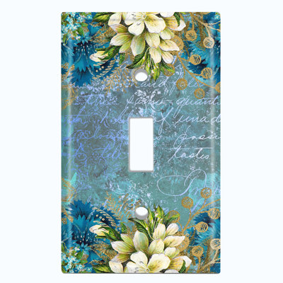 Metal Letter Rose Flowers Bouquet 1-Gang Toggle Light Switch Wall Plate
