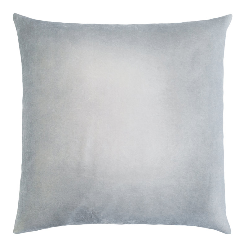 Ombre Large Rectangle Velvet Pillow Cover & Insert, Nickel, 22" H x 22" W 
