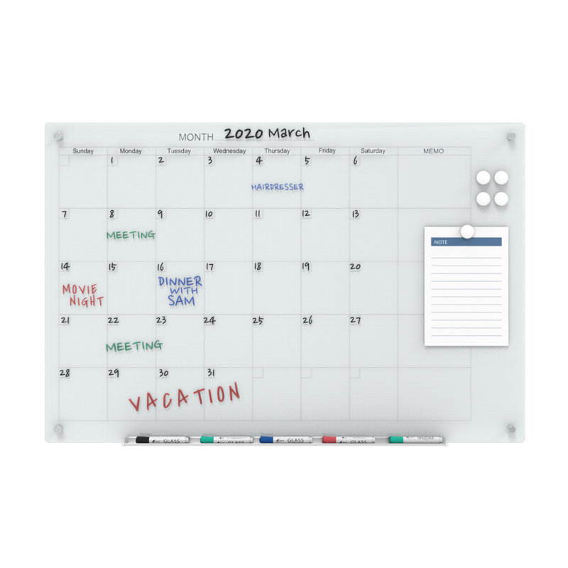 Audio-Visual Direct Yes Glass Glass Board, White, 36" H x 48" L