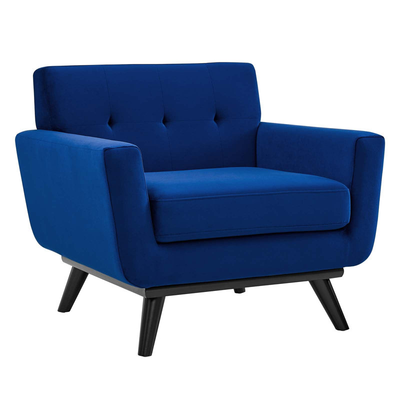 Engage Performance Velvet Armchair, Navy Velvet
