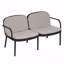 Causeuse d'extérieur pour terrasse, structure en PP noir avec coussin beige-710139956-710139957