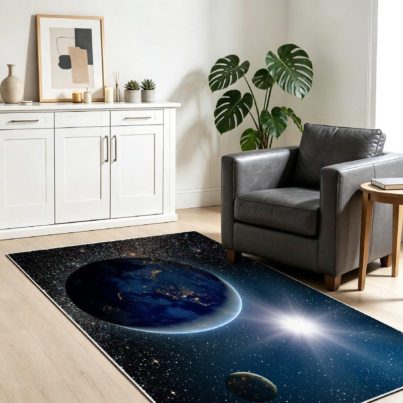 Tapis lavable transparent lavable à la machine Sunrise, Rectangle 39 po x 63 po
