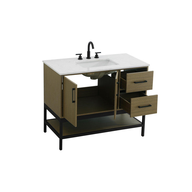 Meuble-lavabo simple 42 po, Brun châtaigne
