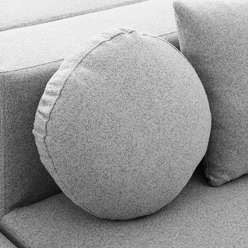 114.9" Boneless Modular With Unique Curved - End Design, Comfortable Seating, And Foam Core In Grey Sectional Construction