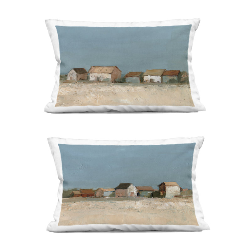 Coussin Stupell Industries Country Homes in Distance Design par Ethan Harper (ensemble de 2)