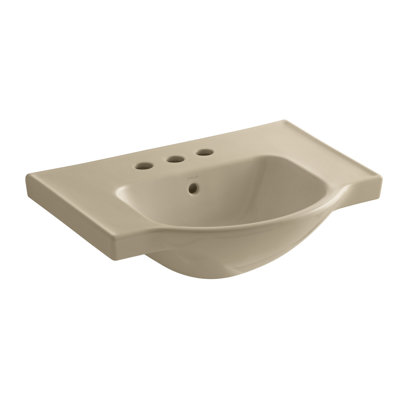 Veer Ceramic Pedestal Bathroom Sink with Overflow