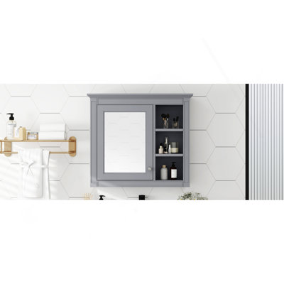 Wall-Mounted Bathroom Storage Cabinet With Mirror, Functional And Stylish For Your Bathroom Needs.