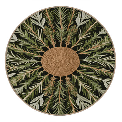 Tapis botanique brun lavable à la machine