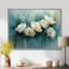 «Winter Blue Watercolor Peony Elegance III», reproduction d'art sur toile encadrée-67700891-178314974