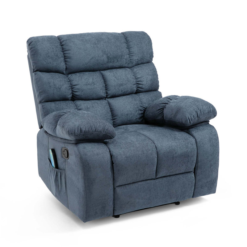 Modern Massage Recliner, Charcoal Fabric