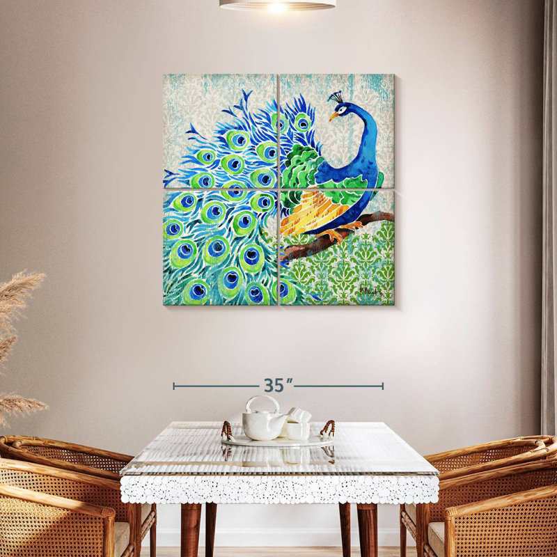 Brampt Patterned Peacock I, 38" H x 38" W