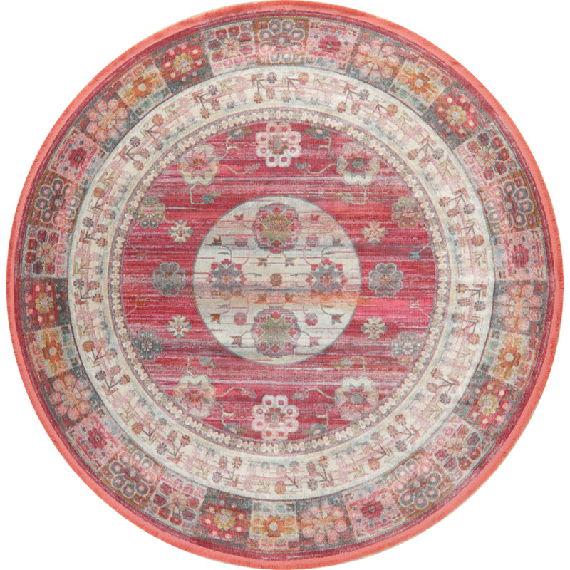Tapis de surface rouge en polypropylène Scheider, Rond de 10 pi 1 po