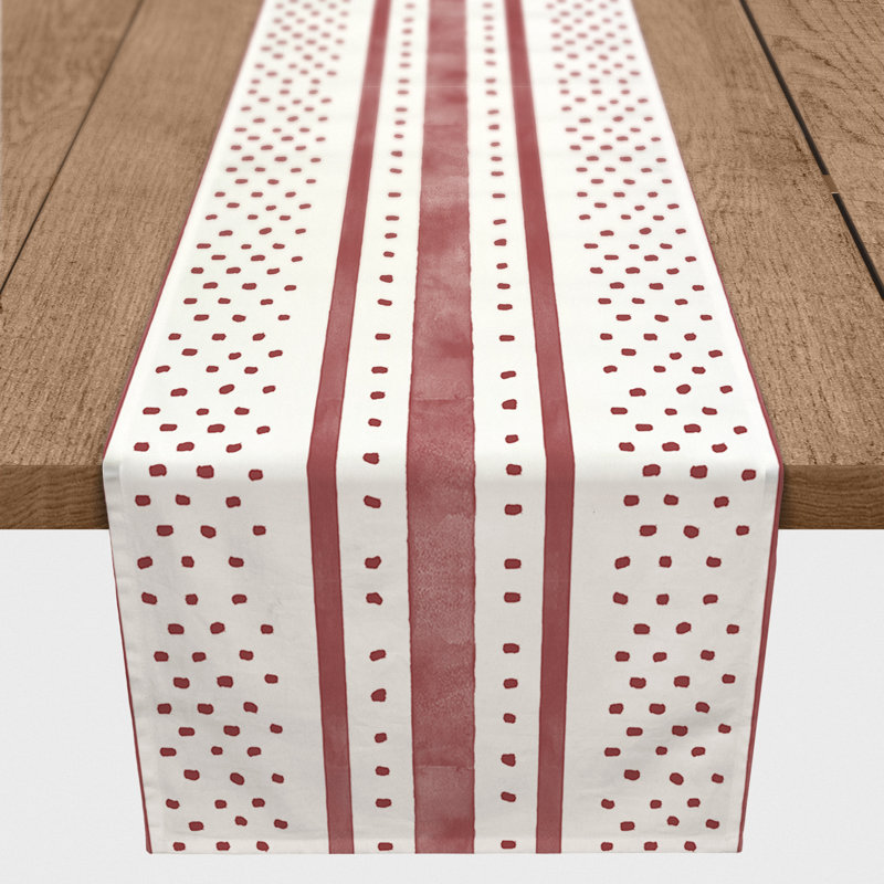 Jessine Striped Table Runner, 72" x 16", Red