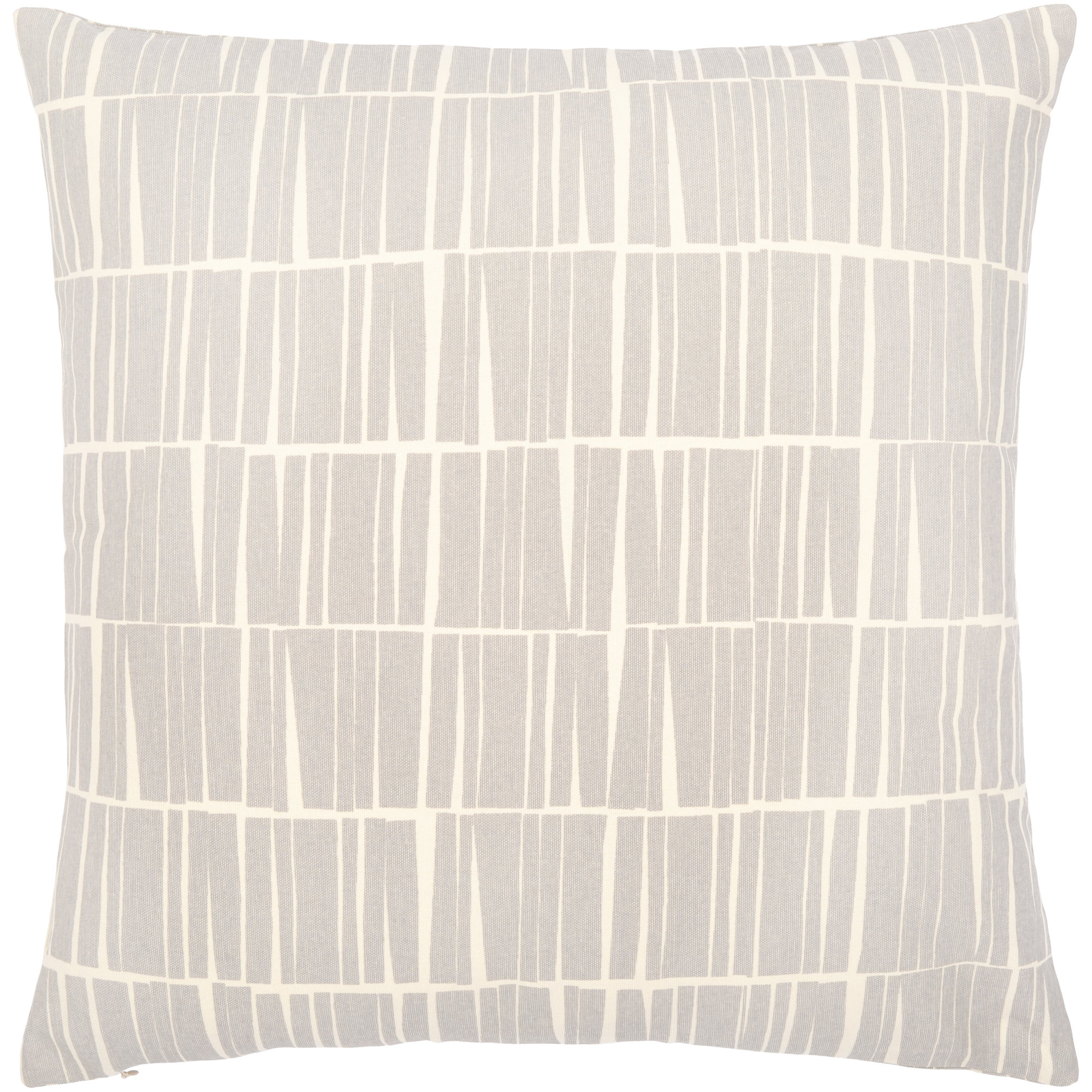 Barrone Cotton Throw Pillow, Medium Gray/Beige, 18" x 18"