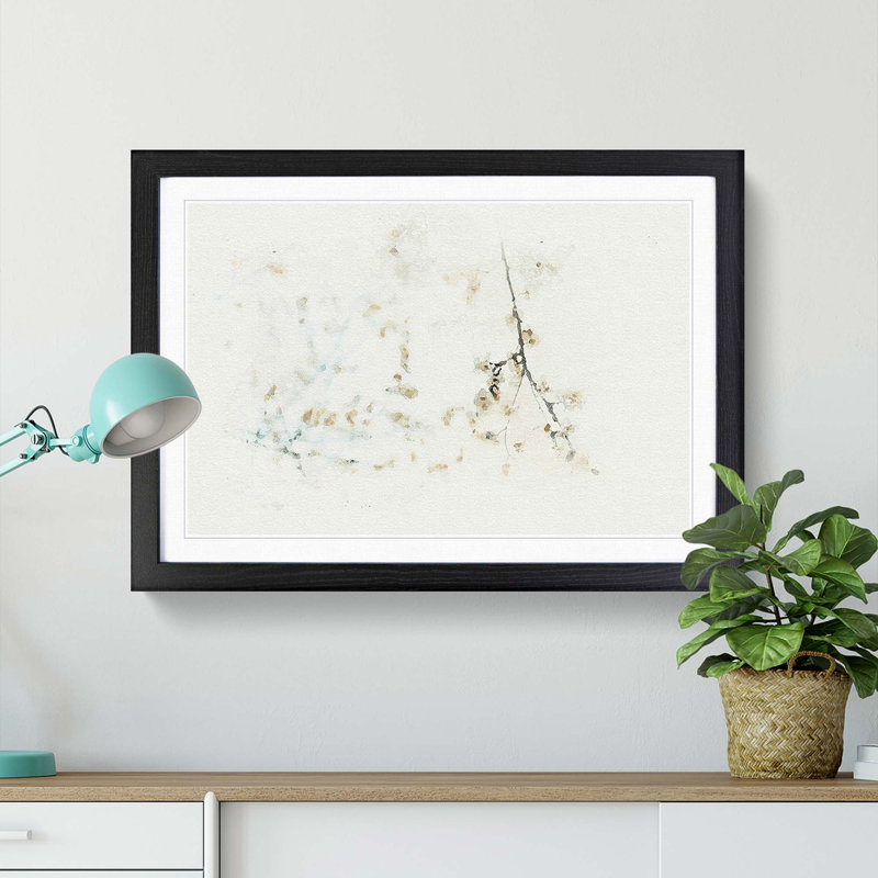 Branches of a Blossom Tree in Abstract - Picture Frame Painting Print, 62cm H x 87cm W x 2cm D, Black Framed