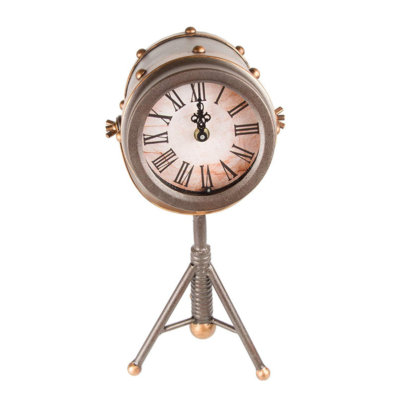 Horloge de table analogique à lampe de table rétro