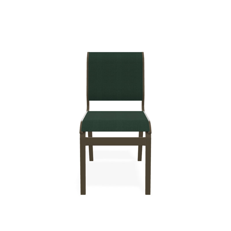 Chaise d'appoint de salle à manger Hiraku, Vert forêt 22D Sunbrella® vert, Bois de plage texturé