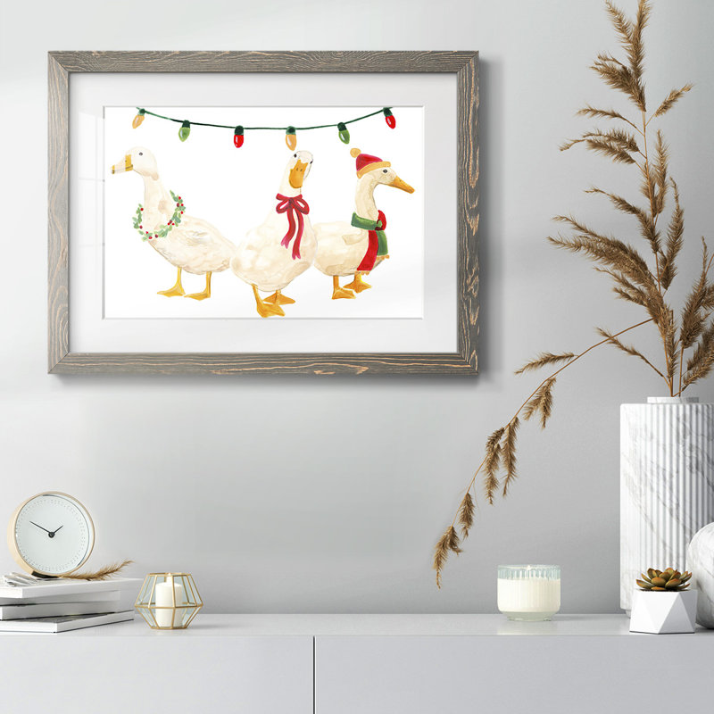 Merry Quackmas I Framed On Paper Print, H 18 po x l 26 po x P 1,5 po, Gris
