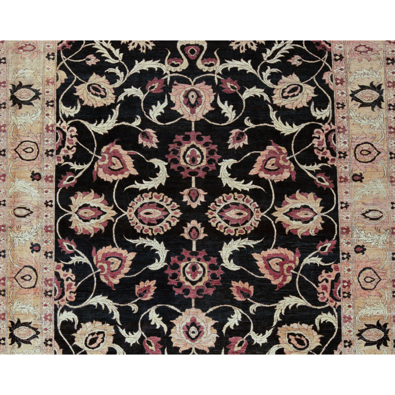 Wool Oriental Area Rug in Black