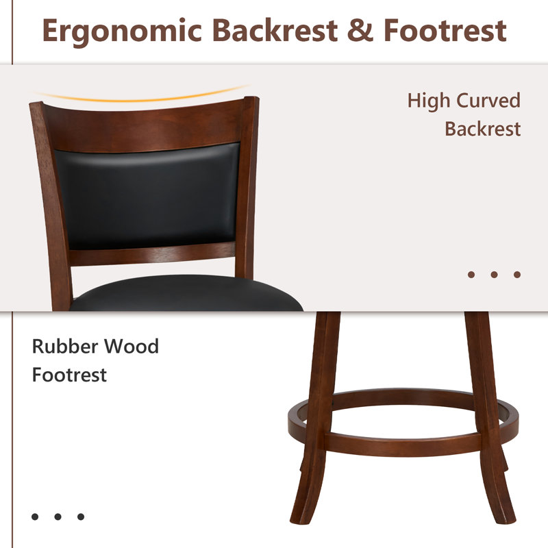 Tabouret de comptoir pivotant 25 po Rinley
