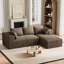 Canapé modulaire Adame Boneless de l 110 po avec méridienne en L, porte-gobelets et poches de rangement-2117993584-2117993586