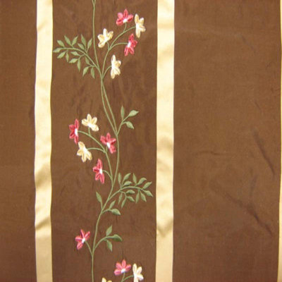 Ivy Fabric | Striped Floral Embroidered Silk Fabric | Drapery & Curtain Fabric-Tagged
