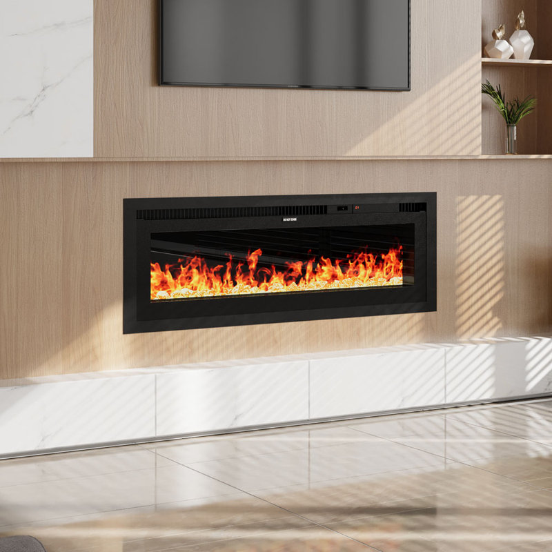 Electric Fireplace with Remote Included, 12 Flame Colours, 45cm H x 106cm W x 14cm D