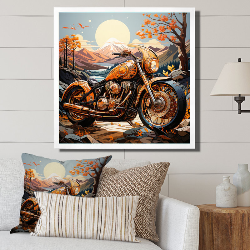 «Orange Orange» par Wanderlust II - reproduction sur toile, H 16 po x l 16 po x P 1 po, Cadre simple blanc