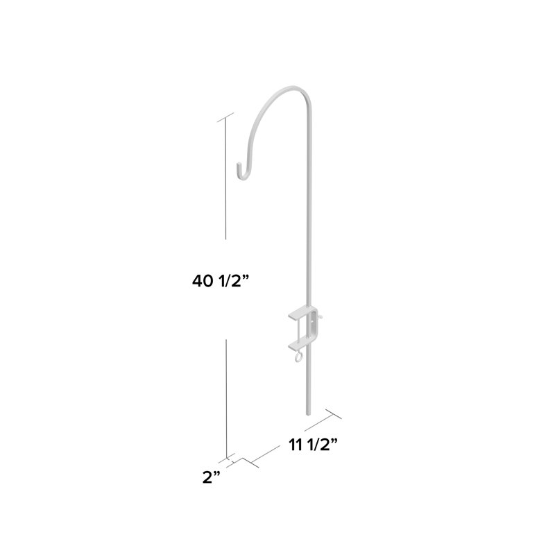 Adjustable Black Metal Deck Rail Shepherd's Hook