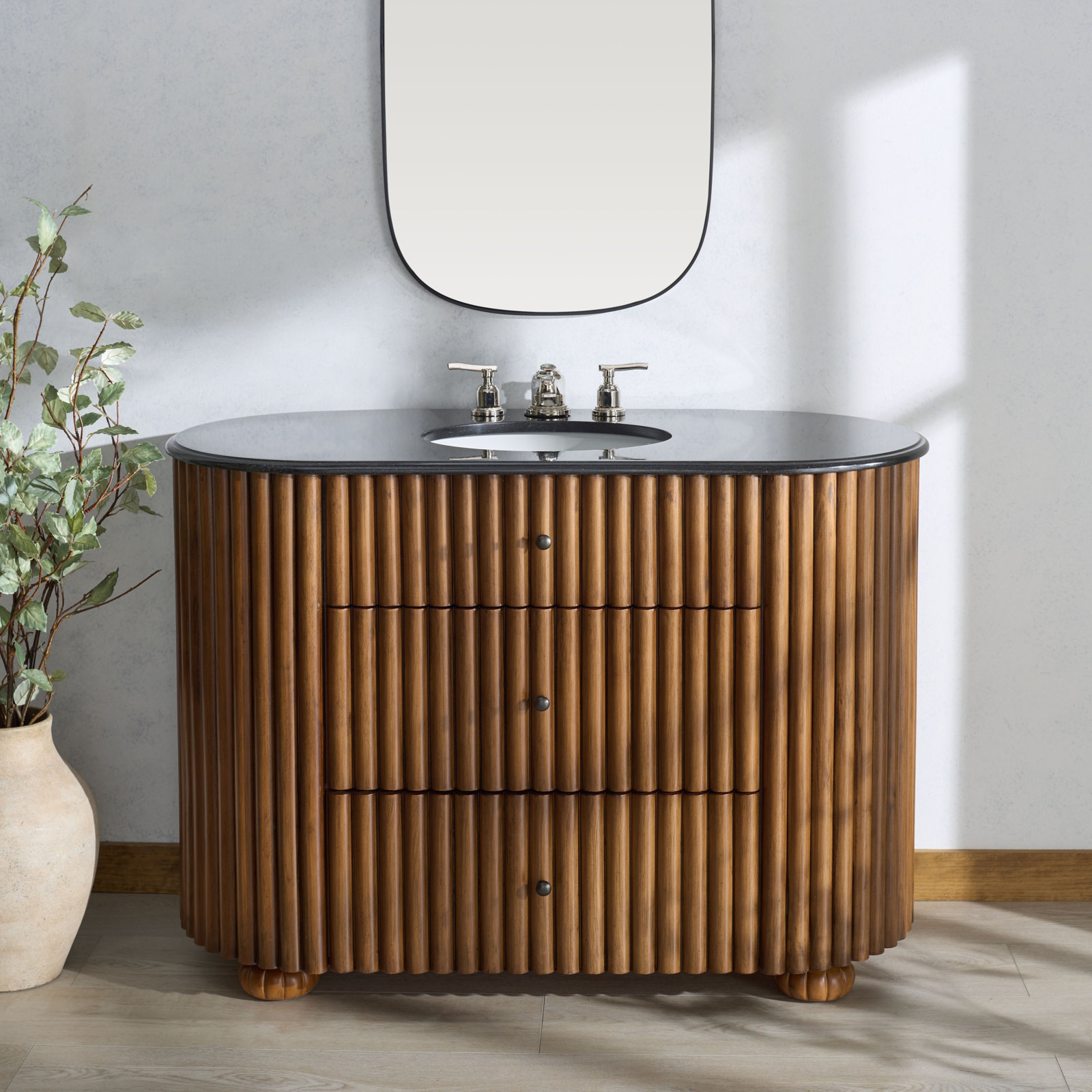 Carrara Marble Single Bathroom Vanity, 48"