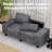 Modern Style Indoor Loveseat With Side Pockets-1500327225