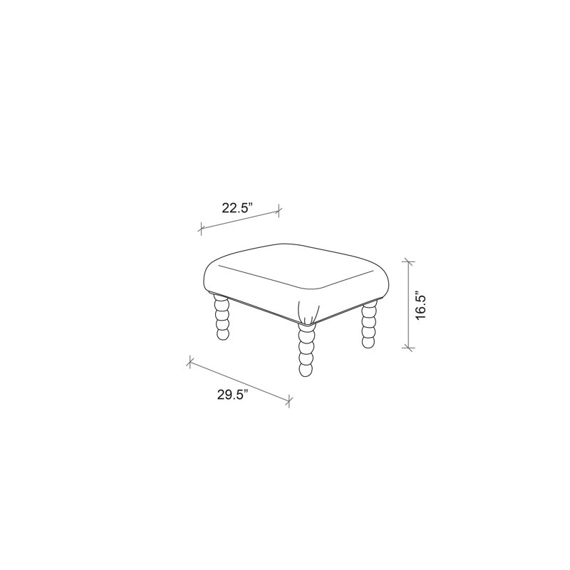 Pod Fabric Ottoman, Sealed Oak, Pangolin Park Plum Velvet
